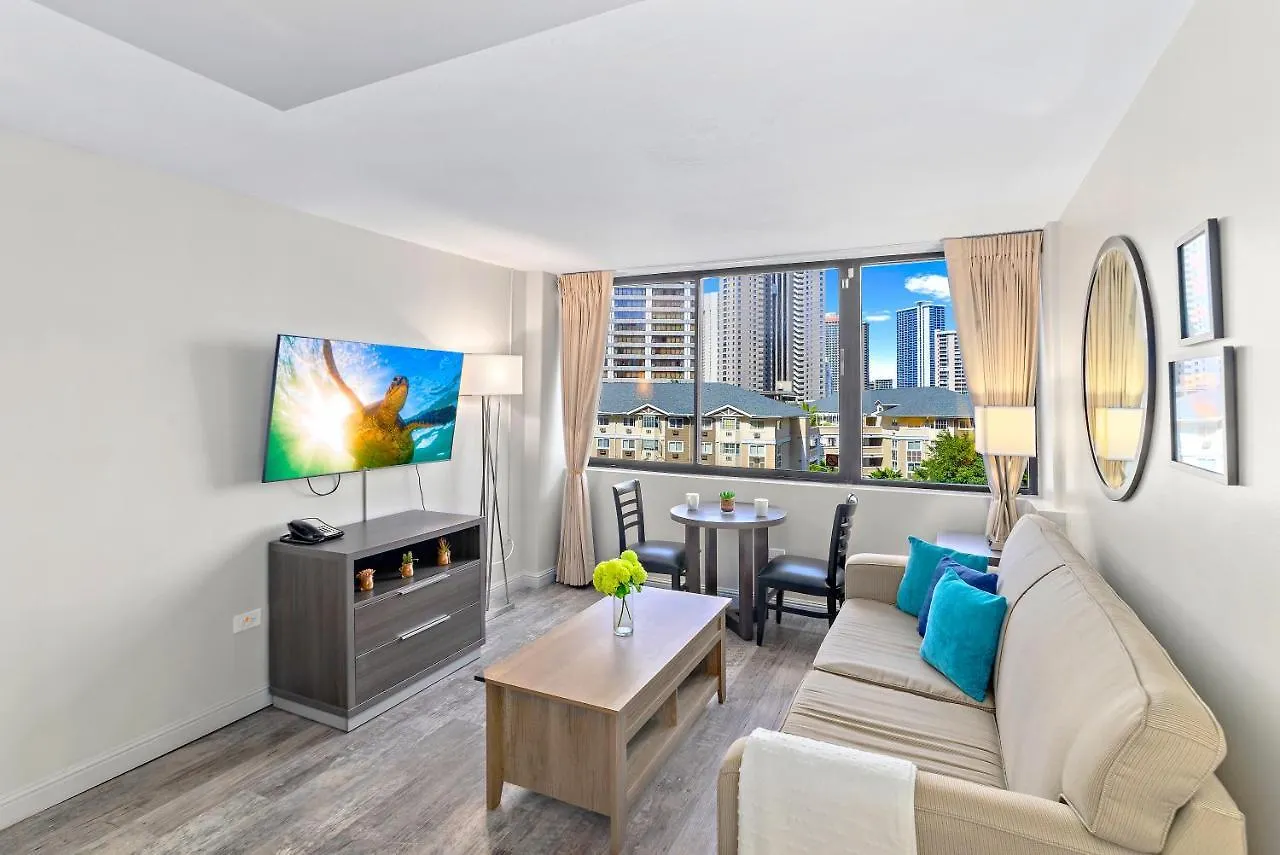Renovated With City View At Aqua Palms Waikiki Honolulu