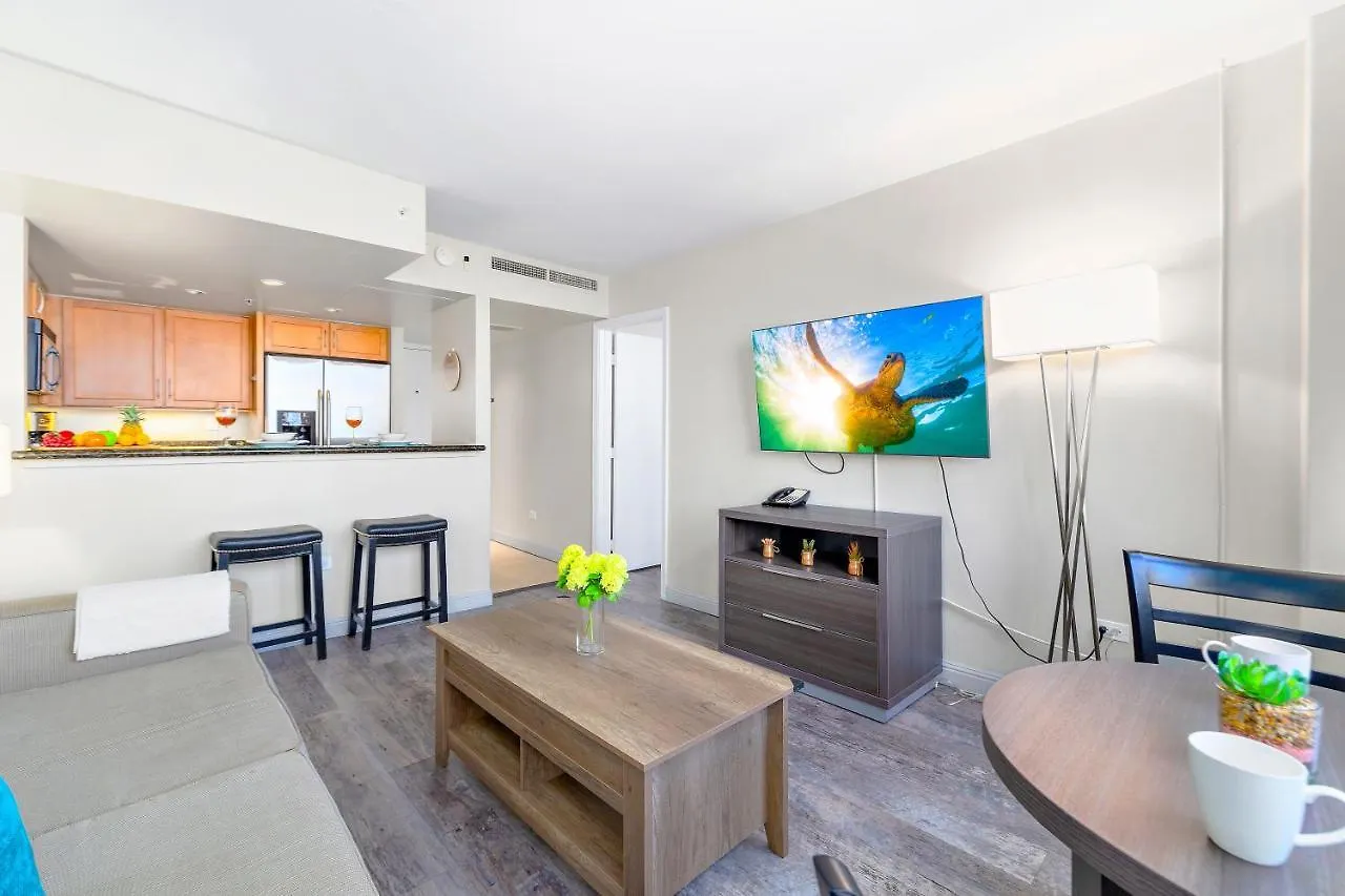 Apartament Renovated With City View At Aqua Palms Waikiki Honolulu
