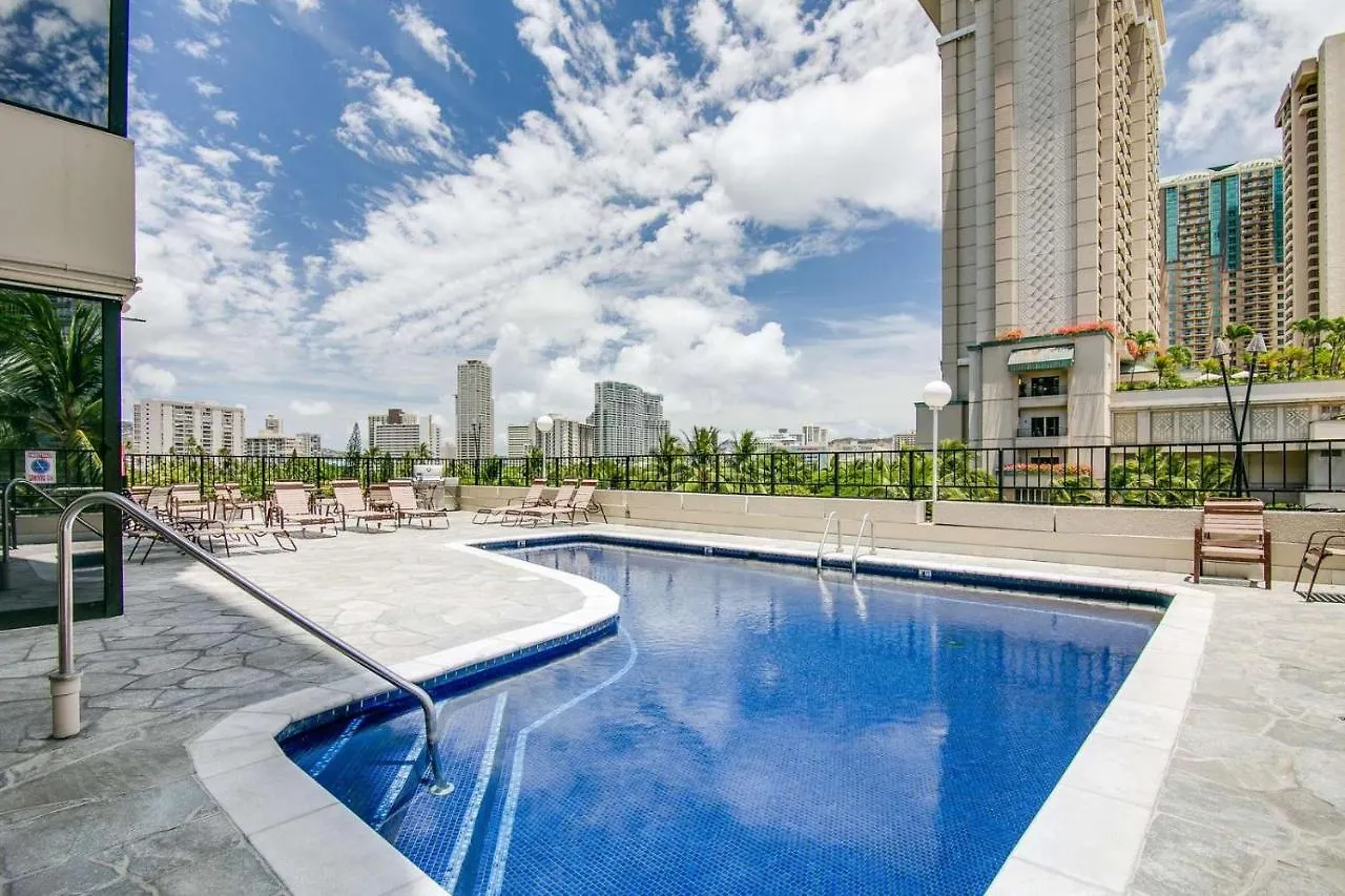 アパート Renovated With City View At Aqua Palms Waikiki ホノルル